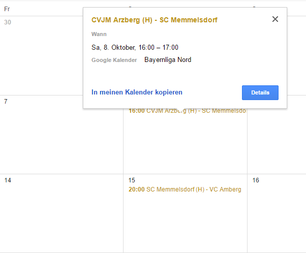 Volleyball Ergebnisdienst Spieltag Kalender